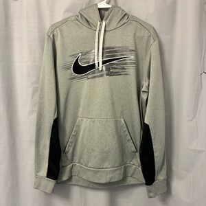 Nike Gray Hoodie with Black Swoosh and Side Panels